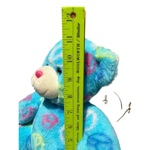 Build A Bear Sitting Blue Hippie Peace Plush Stuffed Support Pet Toy BFF Retro - Picture 15 of 16